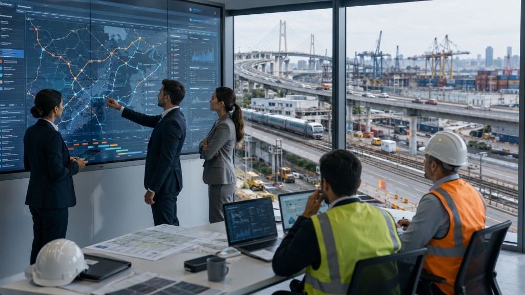 BESONG operations control center overlooking transport and infrastructure corridors